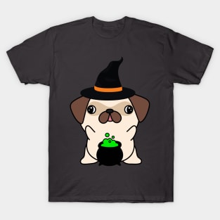 Cute pug dog is a witch T-Shirt